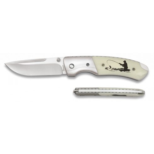 Albainox deluxe pocket knife. Fishing. Bl 8 - zsebkés, bicska, horgász mintával